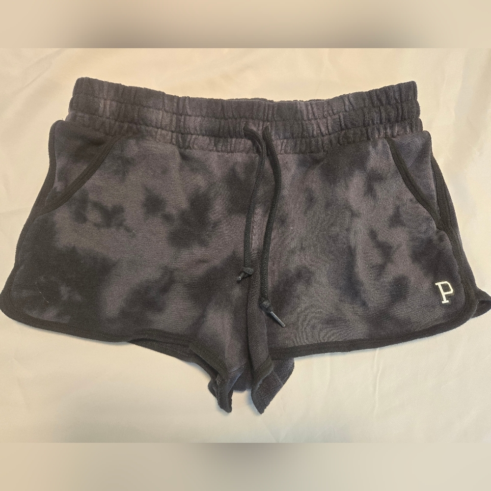 PINK Victoria's Secret Black Tie-dye Varsity Shorts